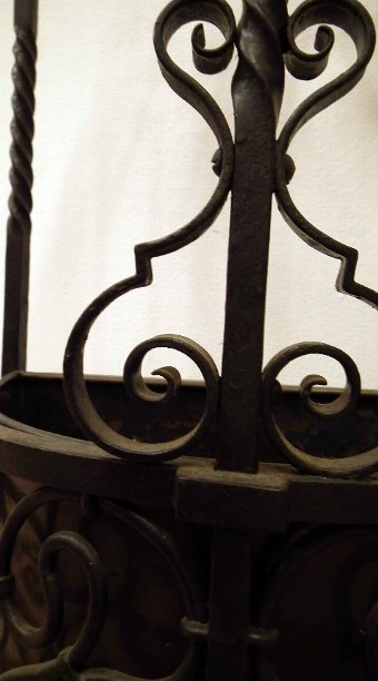 Antique Wrought Iron Demi Lune Stick Stand