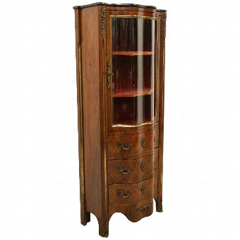 French Rosewood Serpentine Display Cabinet