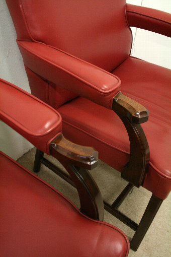 Antique Pair of Whytock & Reid Red Leather Easy Chairs