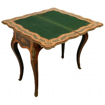 Antique Louis XV Style French Marquetry Card Table