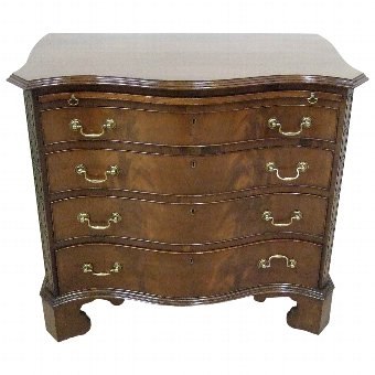 George III Style Serpentine Mahogany Chest of Drawers