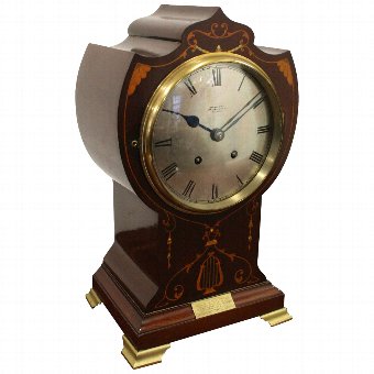 Mahogany Inlaid Art Nouveau Mantle Clock