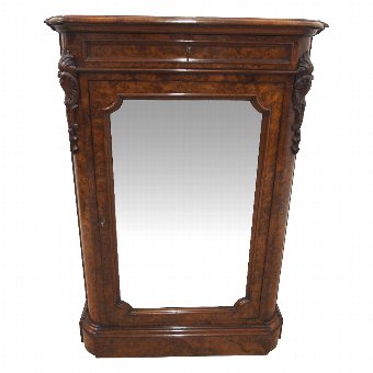 Mid Victorian Bur Walnut Pier Cabinet