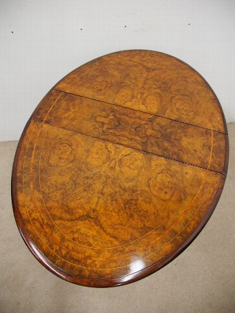 Antique Victorian Burr Walnut Drop Leaf Table
