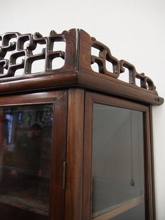Antique Hardwood Display Cabinet