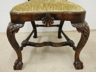 Antique George I Style Walnut Bergere Chair