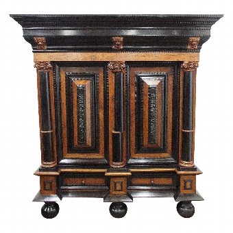 Indo-Dutch Rosewood and Ebony Cabinet