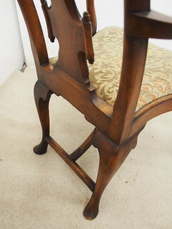 Antique Pair of Walnut and Burr Walnut Armchairs