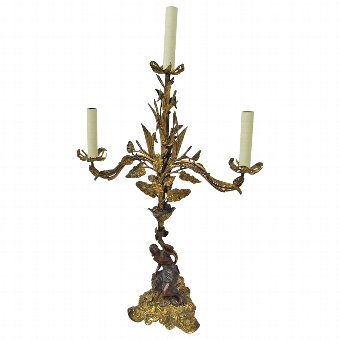 Bronze and Brass Gilded Table Lamp