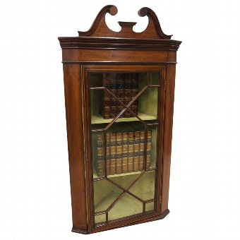 George II Style Inlaid Mahogany Corner Cabinet