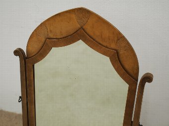 Antique Rare Whytock and Reid Walnut Shaped Dressing Mirror
