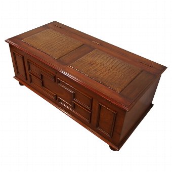 Teak Trunk with Crocodile Skin Panels