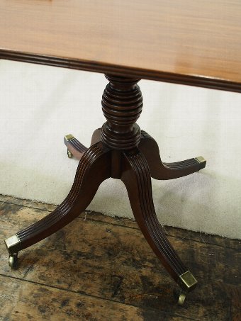 Antique George III Mahogany D-End Twin Pillar Dining Table