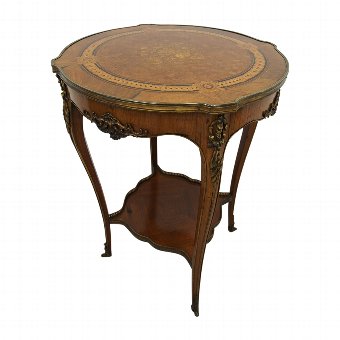 French Kingwood Parquetry and Marquetry Side Table