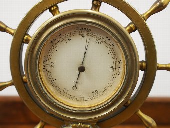 Antique Victorian Ships Wheel Barometer