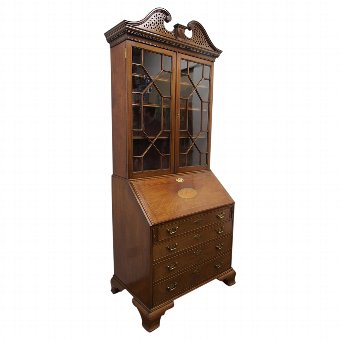 George III Style Mahogany Bureau Bookcase