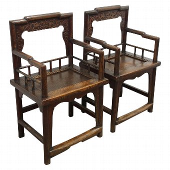 Pair of 19th Century Chinese Armchairs