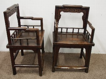 Antique Pair of 19th Century Chinese Armchairs