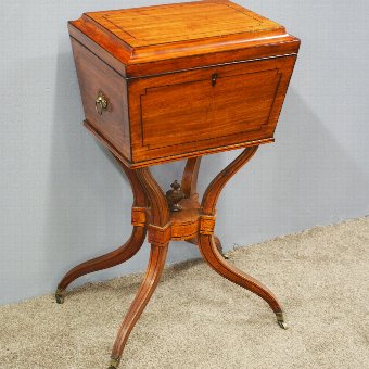 Regency Mahogany and Inlaid Teapoy