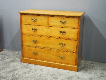 Antique Late Victorian Ash Chest of Drawers