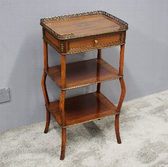 French Brass Inlaid Tiered Occasional Table
