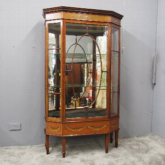Sheraton Style Inlaid and Painted Display Cabinet