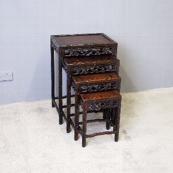 Nest of 4 Chinese Rosewood Tables