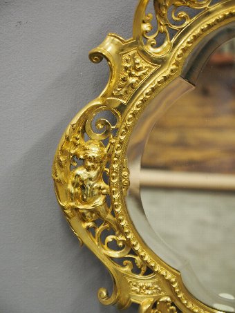 Antique Pair of Victorian Cast Brass Mirror Sconces