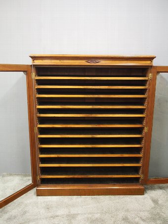 Antique Victorian Walnut Collectors Cabinet