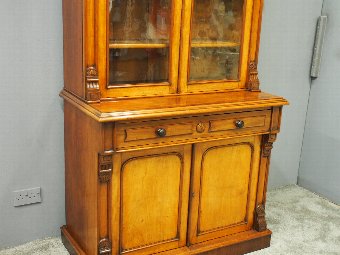Antique Mid Victorian 2 Door Cabinet Bookcase