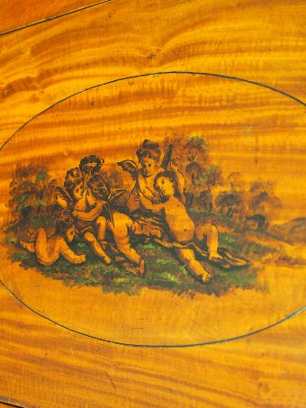 Antique George III Painted Satinwood Pembroke Table