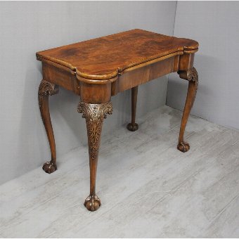 Georgian Style Walnut Foldover Games Table