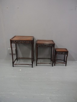 Antique  Nest of 3 Chinese Huanghuali Tables