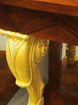 Antique Regency Style Giltwood and Burr Console Table