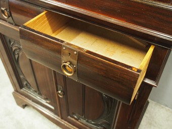 Antique Art Nouveau Mahogany Cabinet Bookcase