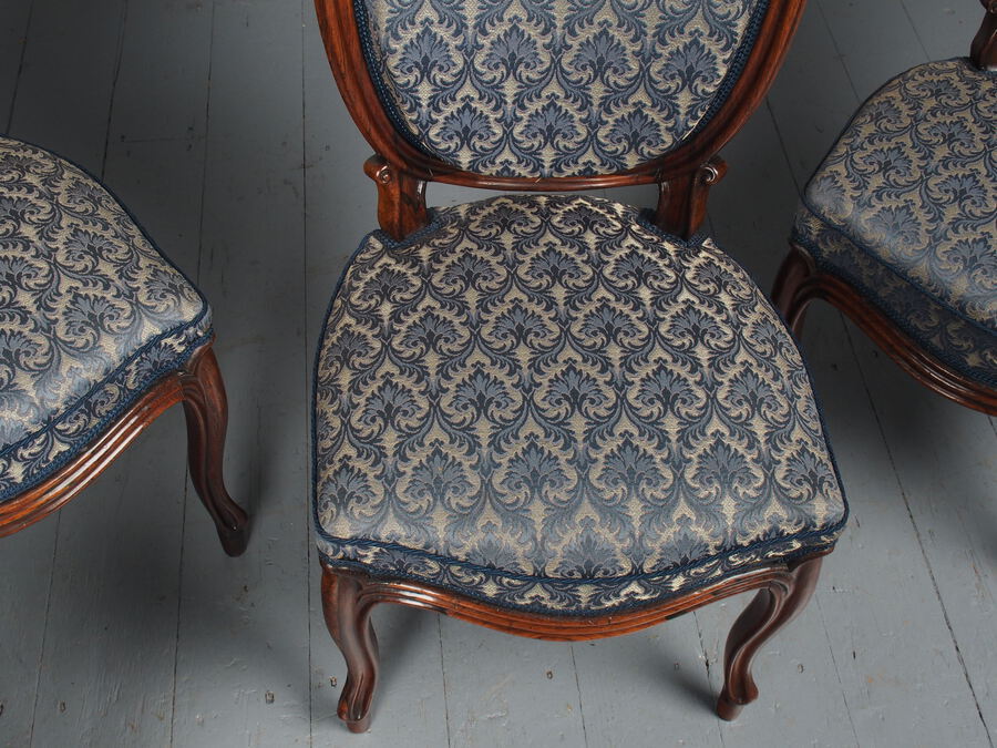 Antique  Antique Set of 4 Carved Rosewood Side Chairs
