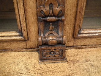 Antique :SALE: Victorian Oak Gothic Style Bookcase