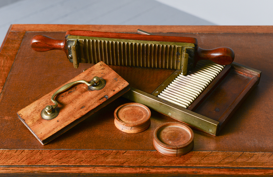 Antique Victorian Mahogany and Brass Pill Maker