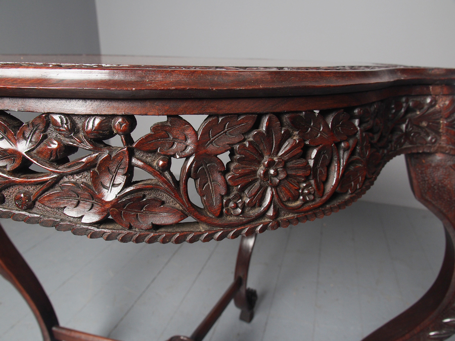 Antique Unusual Anglo-Indian Hardwood Occasional Table