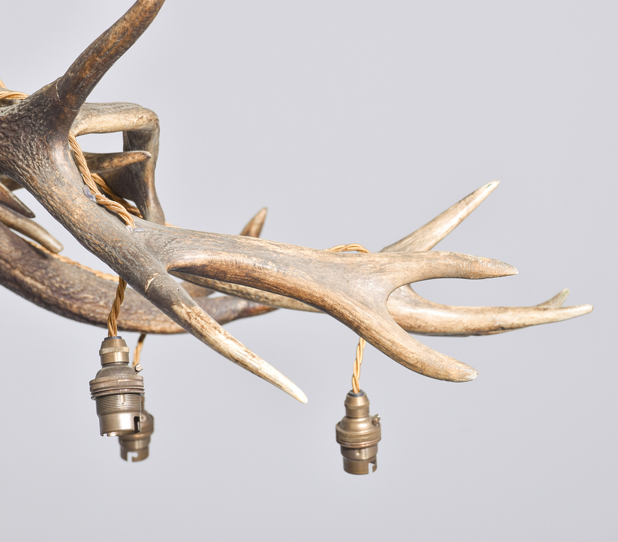 Antique Antler Horn Chandelier 