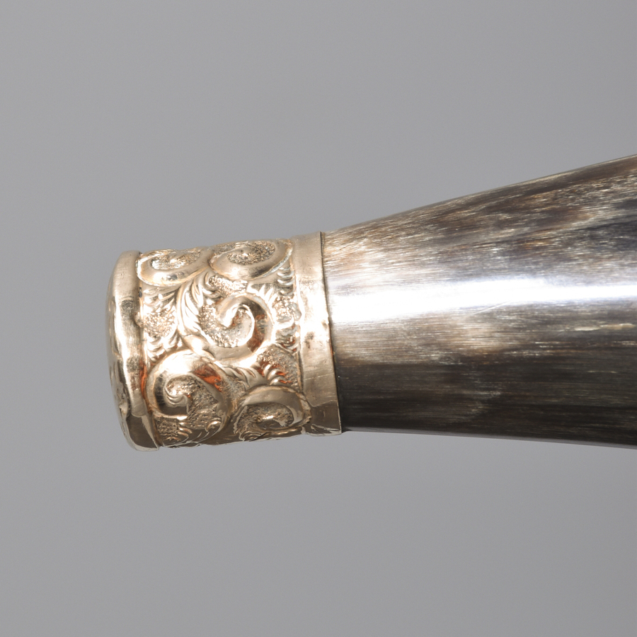 Antique Quality Scandinavian Brass Mounted Horn Drinking Cup