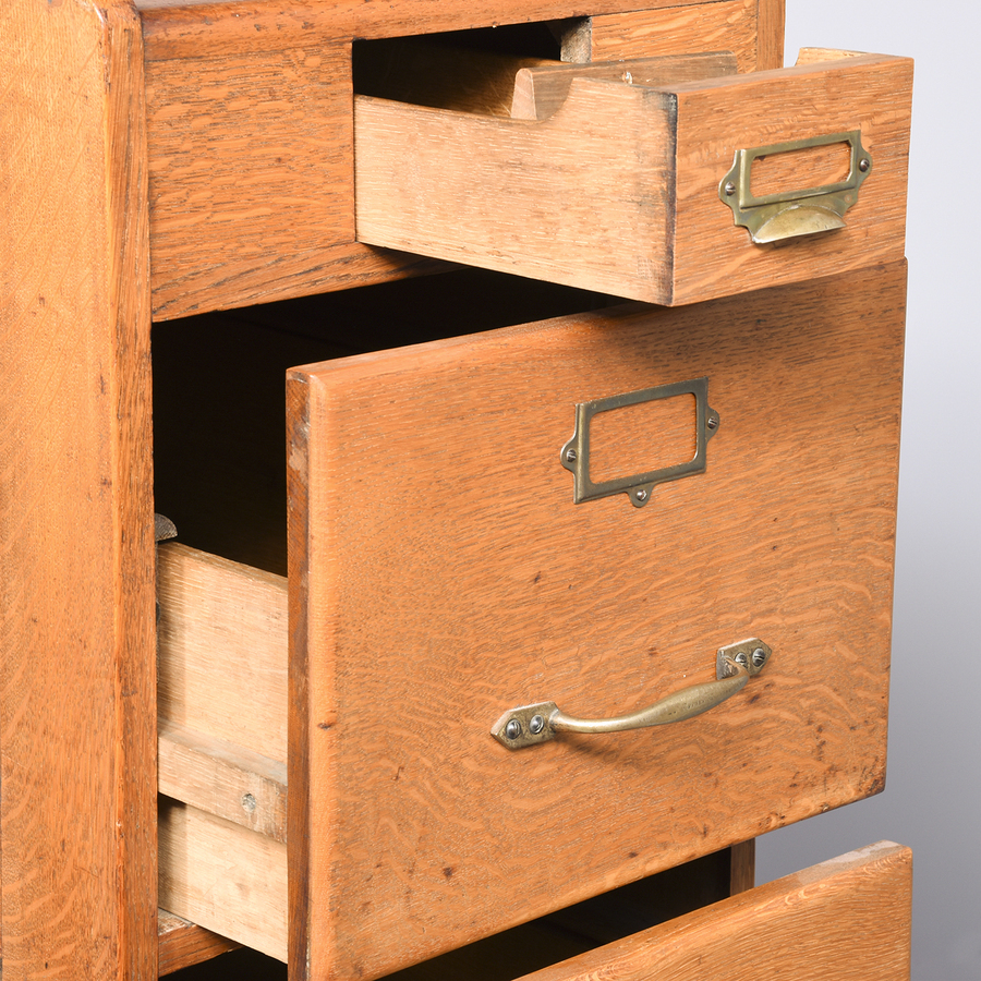 Antique Quality Oak Edwardian Filing Cabinet