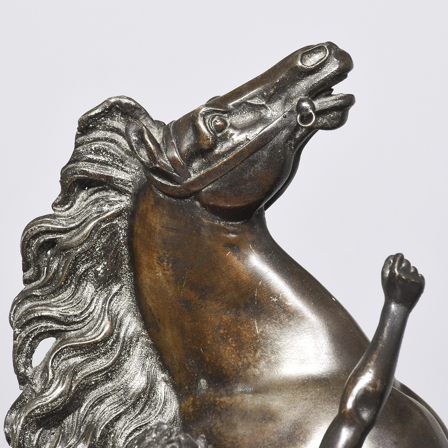 Antique Pair of Bronzed Marley Horses