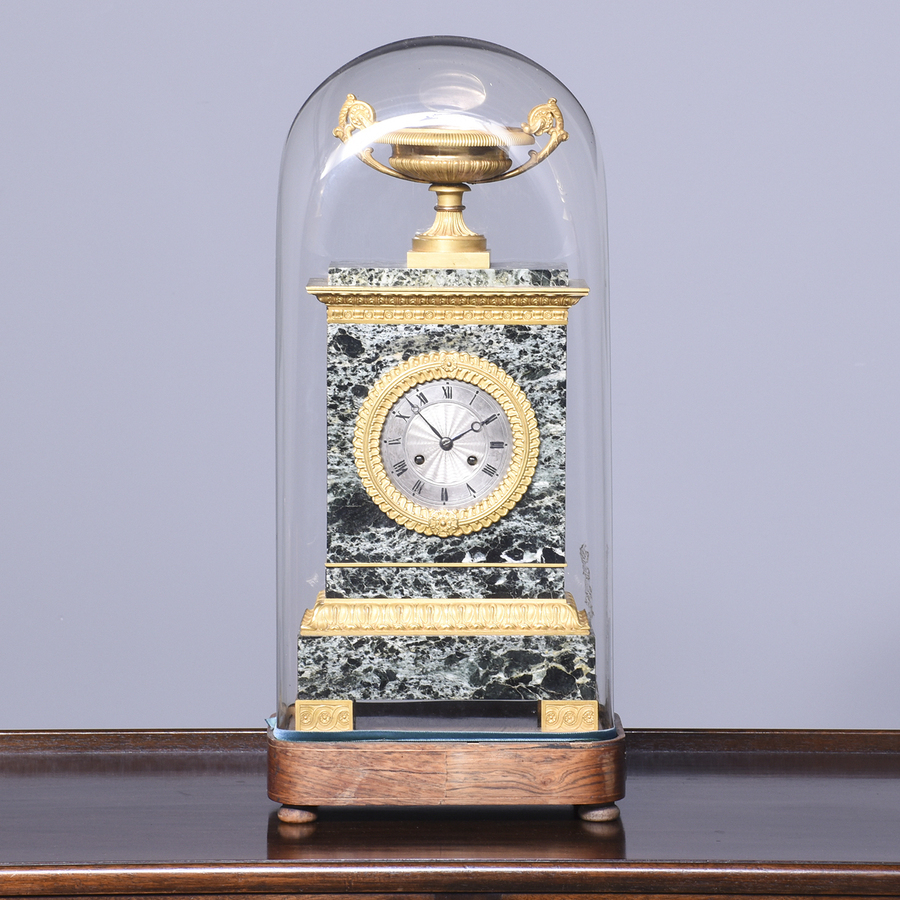Antique French Empire Marble & Ormolu Clock