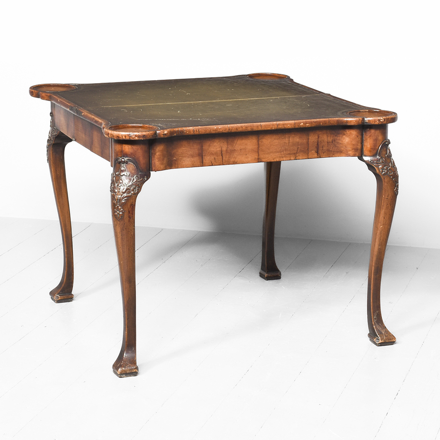 Antique George II Style Figured Walnut Fold-Over Games Table