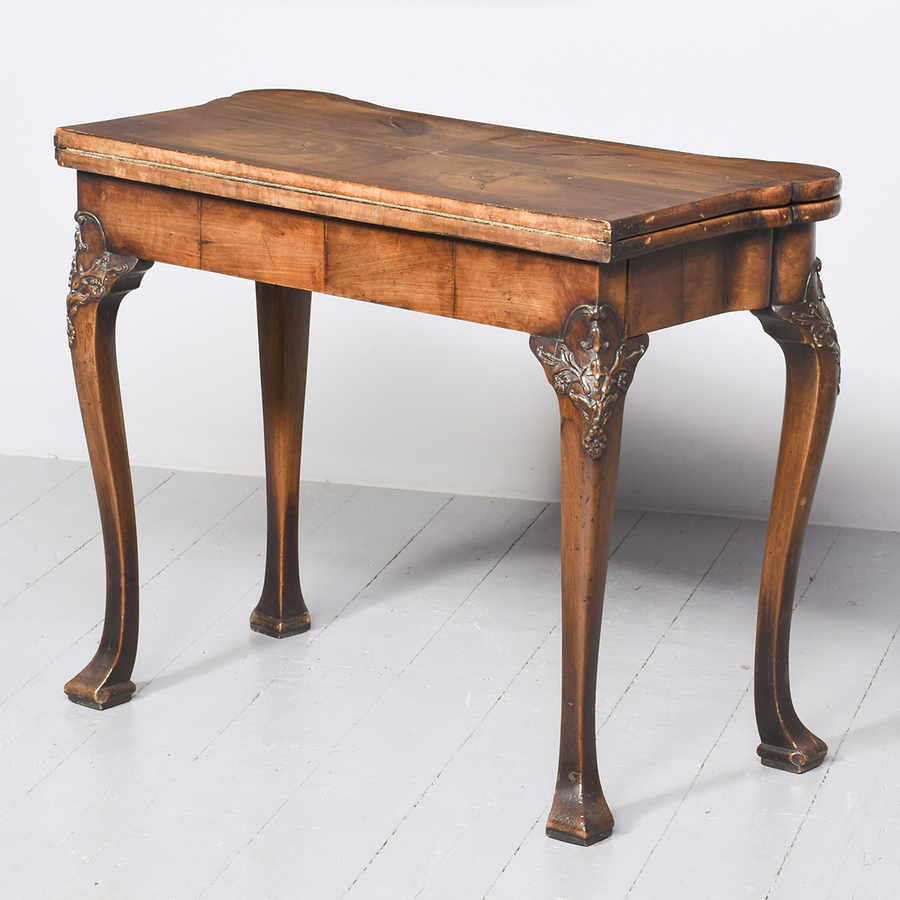 Antique George II Style Figured Walnut Fold-Over Games Table
