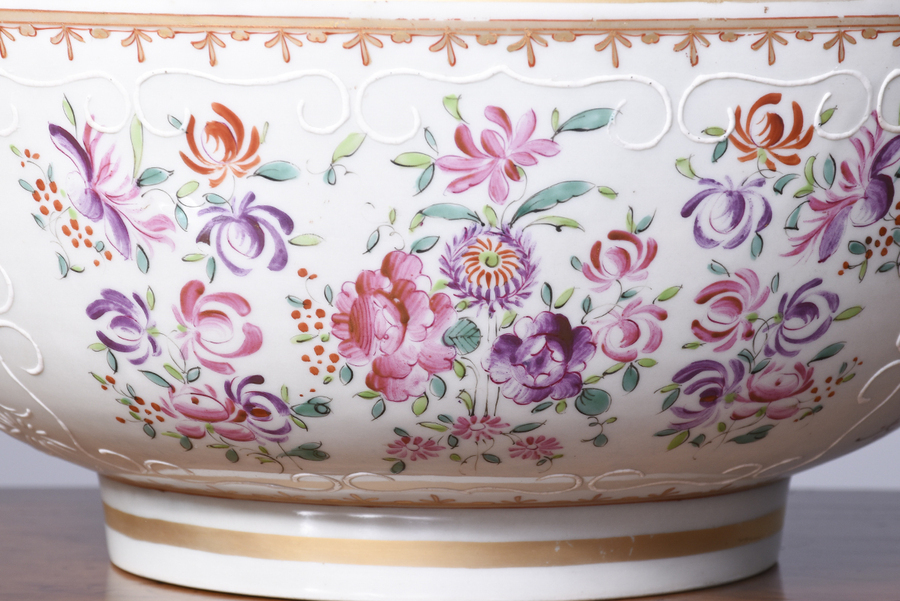 Antique Large Porcelain Punch Bowl