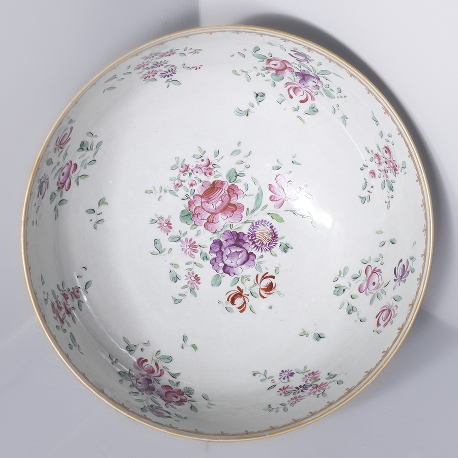 Antique Large Porcelain Punch Bowl