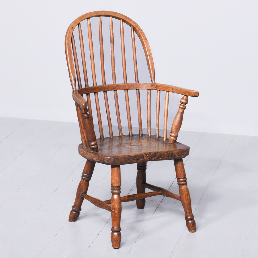 Antique Victorian Elm and Beech Child’s Windsor Chair with Nice Original Colour and Patina 
