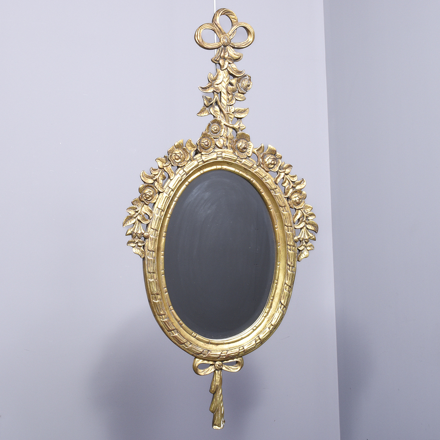 Antique Pair of Georgian-Style Hand Carved Decorative Giltwood Mirrors